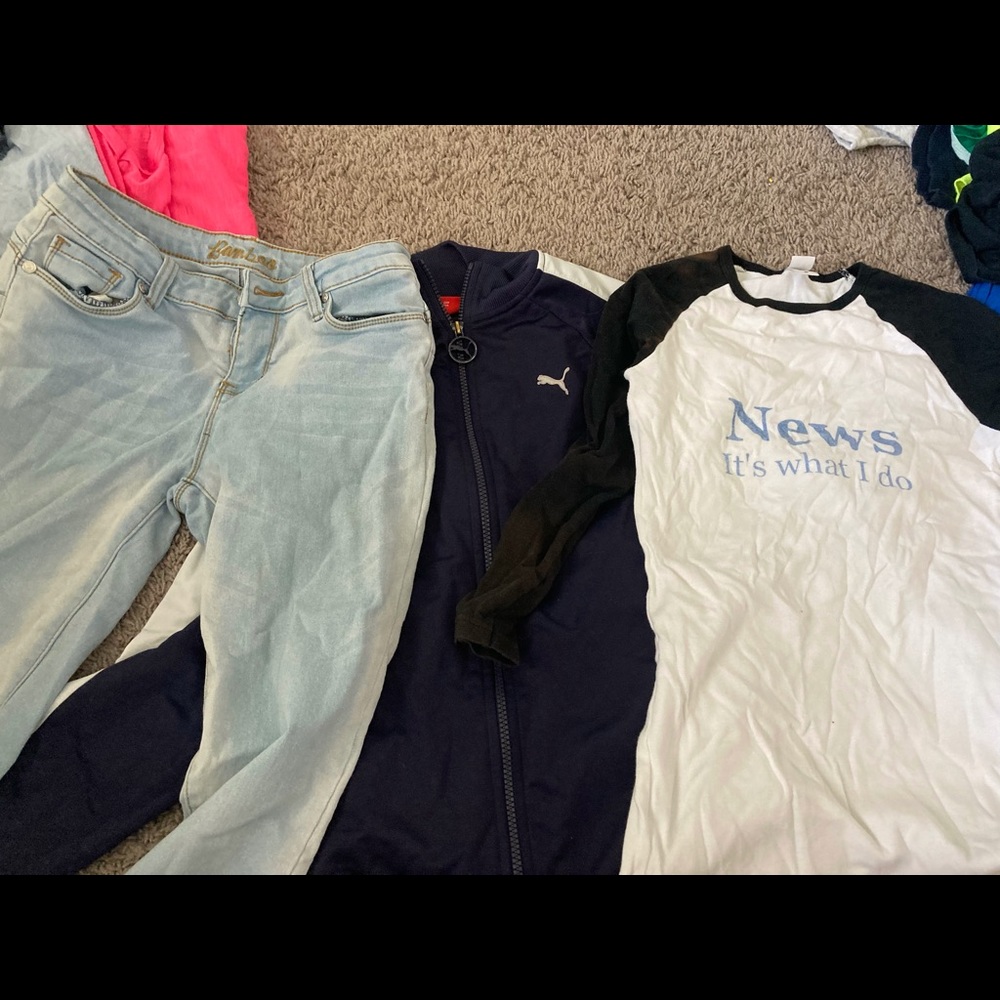 ADIDAS ZIP UP AND JEANS LOT